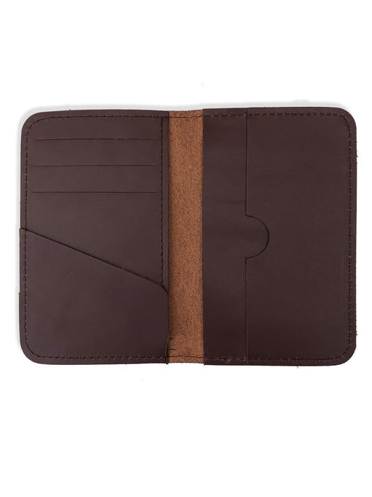 Brown Cow Leather Card Holder Wallet – Slim Bi-Fold.