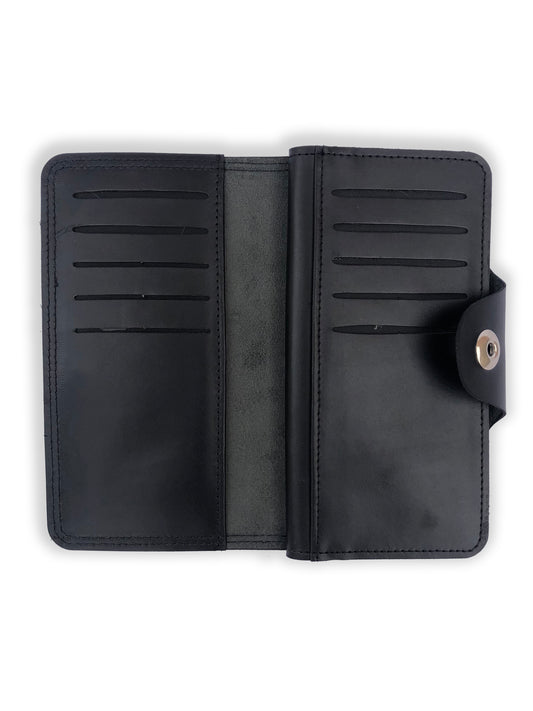Black Long Leather Wallet