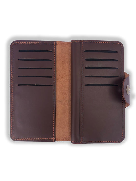 Brown Long Leather Wallet